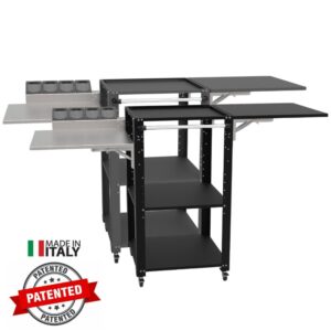"Il carrello Space003N-RIP è il supporto mobile perfetto per il tuo forno pizza, che sia elettrico gas o a legna. Con ruote e ripiani aggiuntivi, è ideale per pizzerie e cucine domestiche
